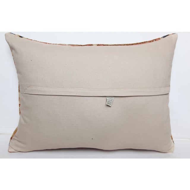 White Mid 20th Century Boho Floor Pillow Cover – Handwoven Turkish Rug Pillow -20'' X 20'' For Sale - Image 8 of 8