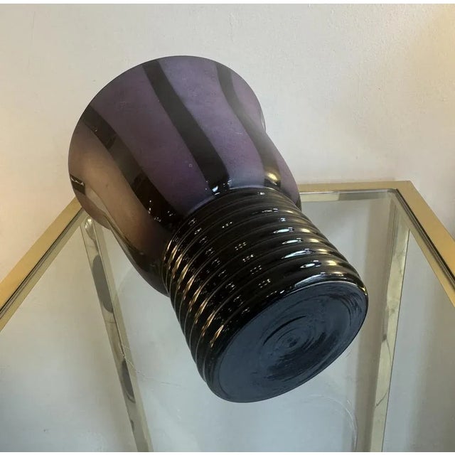 Black Art Deco Vase in Black Hyalite Glass, 1930 For Sale - Image 8 of 14