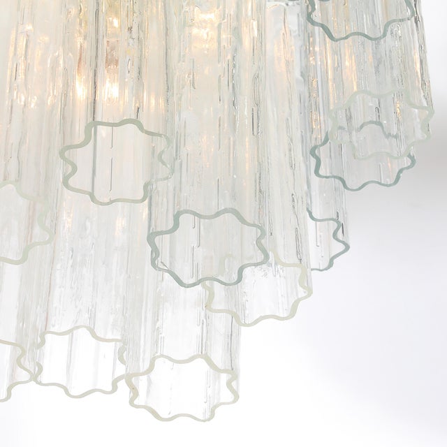 Mid-Century Modern Mid-Century Modernist Murano Glass Tronchi Chandelier W/ Brass Fittings For Sale - Image 3 of 18