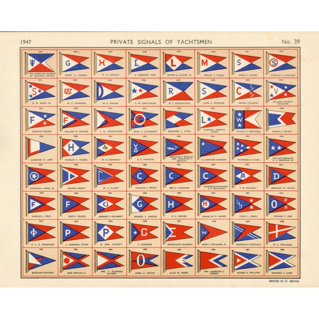 1940s Original Lloyd's Register of Yachts "Private Signals of Yachtsmen" Reference Pages – Set of 4 – Year 1947 Group G For Sale - Image 5 of 5