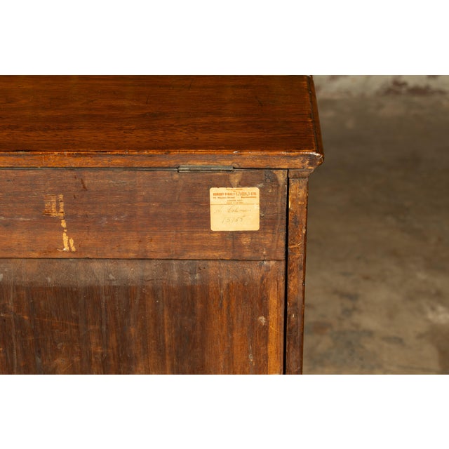 English 19th Century Walnut Campaign Butler's Desk with Three Drawers For Sale - Image 4 of 12