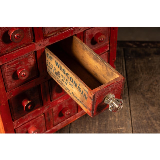 Wood C. 1950 Shop-Made Hercules Explosives Small Parts Cabinet For Sale - Image 7 of 8