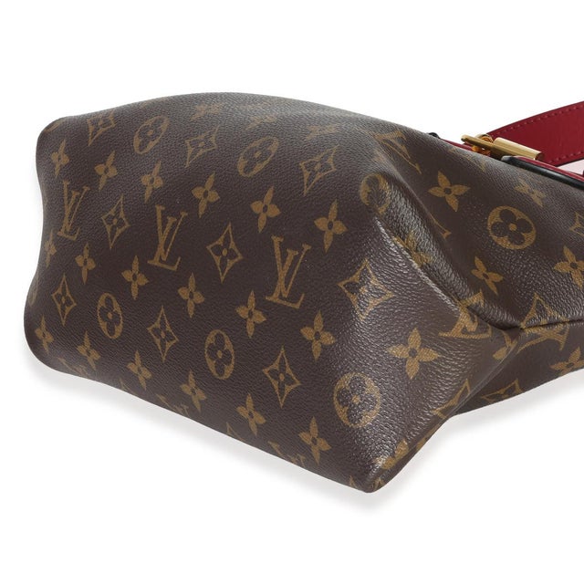 Textile Bordeaux Monogram Canvas Flower Zipped Tote PM For Sale - Image 7 of 8