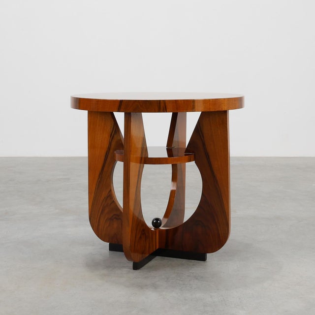 Art Deco Round Side Table in Wood, France, 1920s For Sale - Image 12 of 12