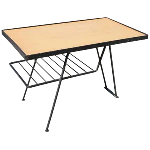 1950s Vintage Arthur Umanoff Iron Magazine Table