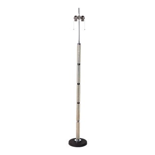 1970s Italian Glass & Chrome Floor Lamp For Sale