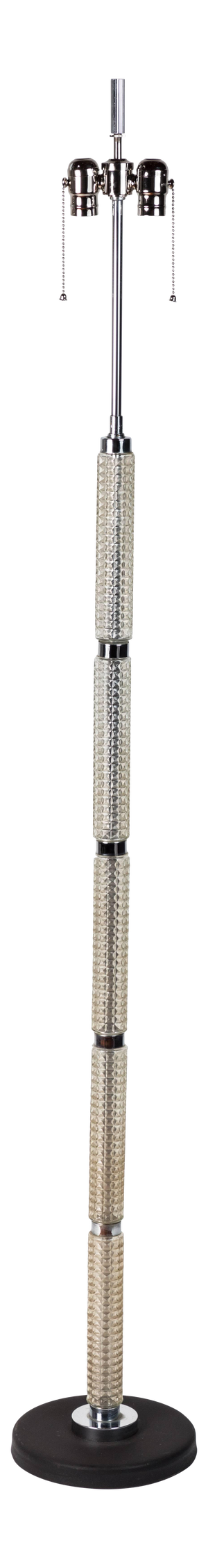 1970s Italian Glass & Chrome Floor Lamp