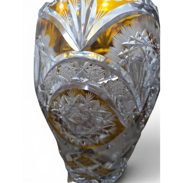 Vintage Cut Crystal Vase with Silver Base, 1950 For Sale - Image 6 of 13