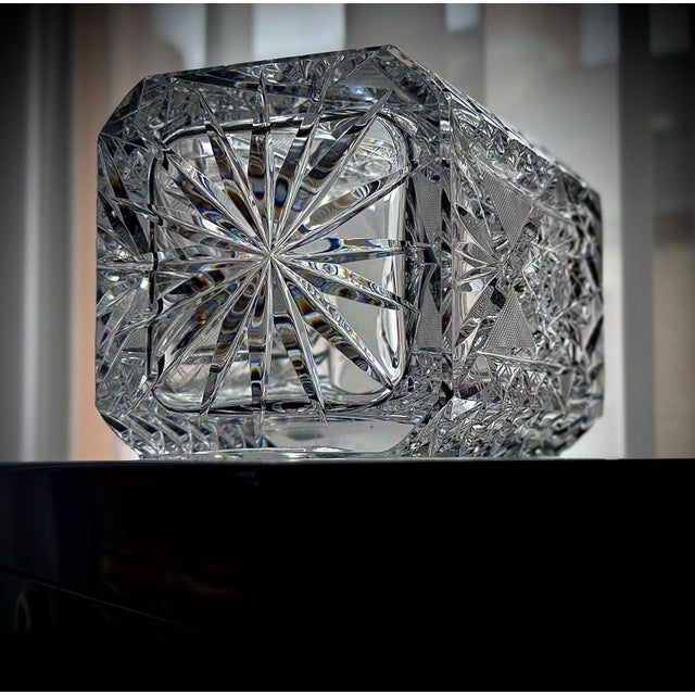 Vintage Cut Crystal Decanter with Geometric Pattern, 1960s For Sale - Image 14 of 17