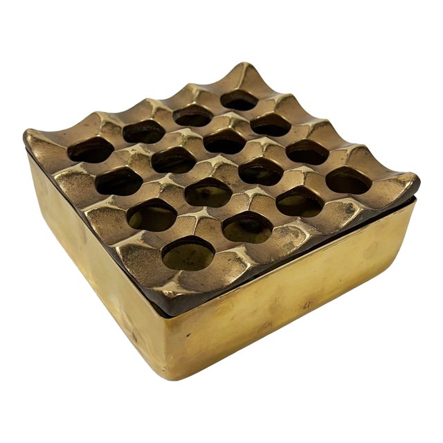 Vintage Beck and Jung Style Sculptural Brass Ashtray For Sale