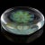 Abstract Artist Signed Vintage Opalescent Golden Yellow Double Floral Design Studio Art Glass Paperweight For Sale - Image 3 of 7
