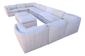 Milo Baughman Thayer Coggin 12 Piece Scallop Back Pit Sectional Sofa