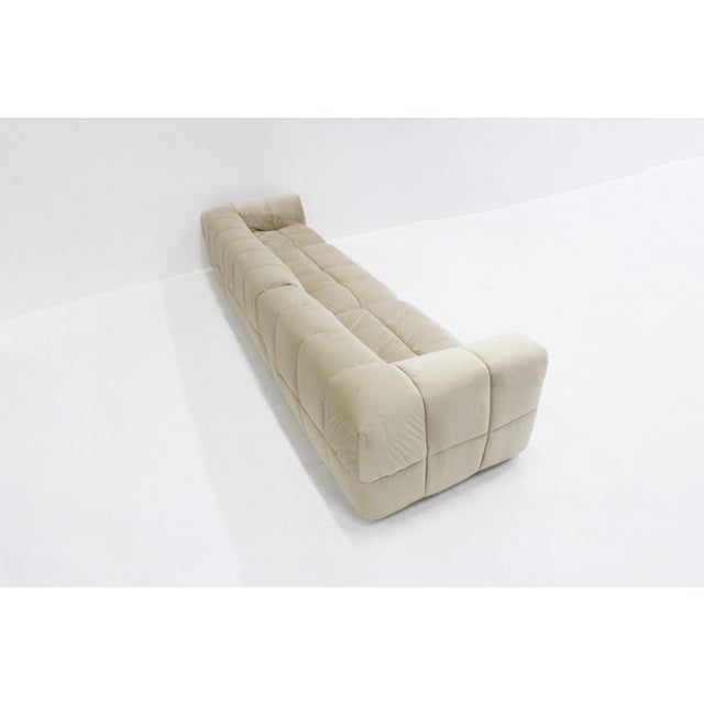 Vintage Modular Strips Sofa in Beige Velvet by Cini Boeri for Arflex, 1970s, Set of 3 For Sale - Image 10 of 11