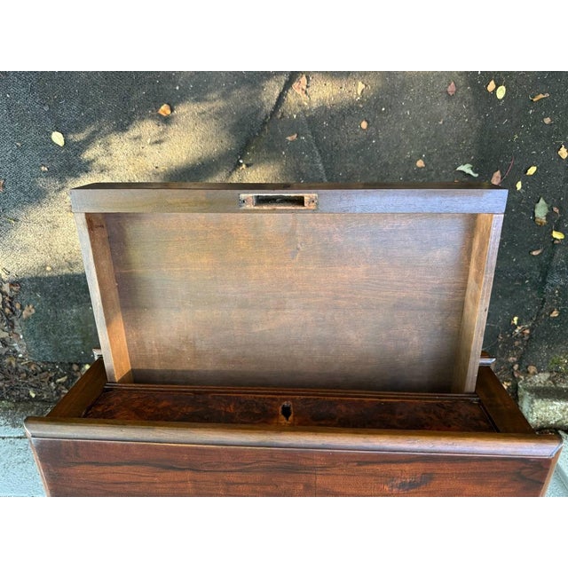 Antique Victorian Style Burled Wood Spool Table For Sale - Image 10 of 14