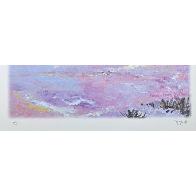Martine Goeyens, Pink Blossoms, Original Lithograph, 2000s For Sale - Image 3 of 4
