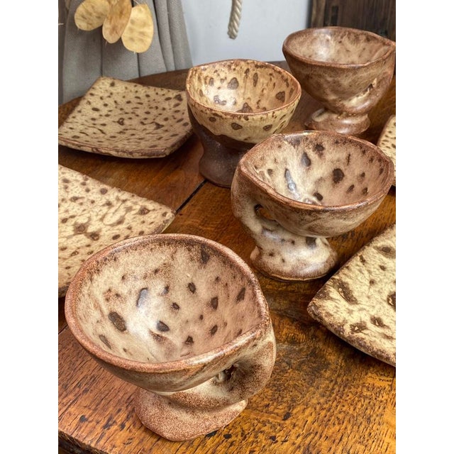 Stoneware Coffee Service from Vallauris, 1970s, Set of 9 For Sale - Image 11 of 15