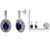 Early 21st Century .925 Sterling Silver Diamond Accent and 8x6mm Purple Oval Amethyst Stud Earrings (I-J Color, I1-I2 Clarity) For Sale - Image 5 of 5