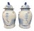 Chinoiserie White & Blue Flower Baluster Ginger Jars - a Pair For Sale - Image 4 of 5
