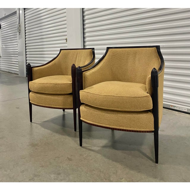 Sand Barbara Barry Lounge Chairs for Baker, Vintage Pair, Elegant Design For Sale - Image 8 of 18