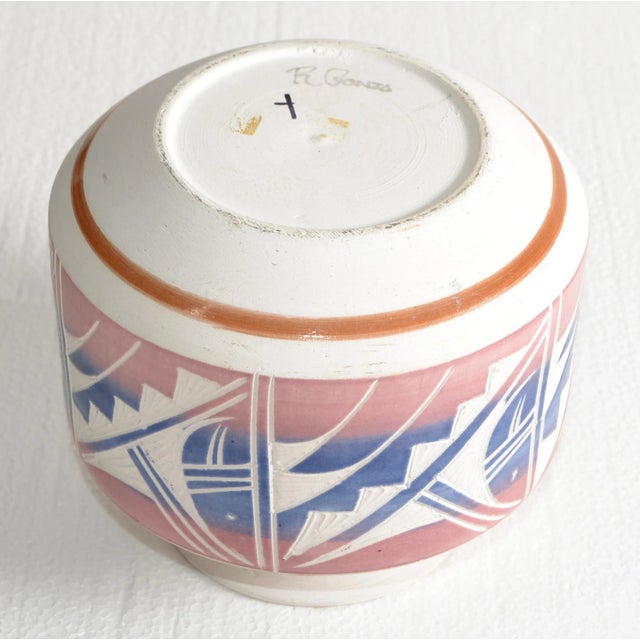 1990 Signed Vintage Southwestern Abstract Folk Art Vase Ceramic Pottery Earth Color For Sale - Image 10 of 12