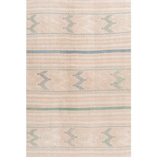 Vintage Circa 1940 Tan Turkish Kilim Flatweave Rug 4'8 X 9'4 For Sale - Image 11 of 12