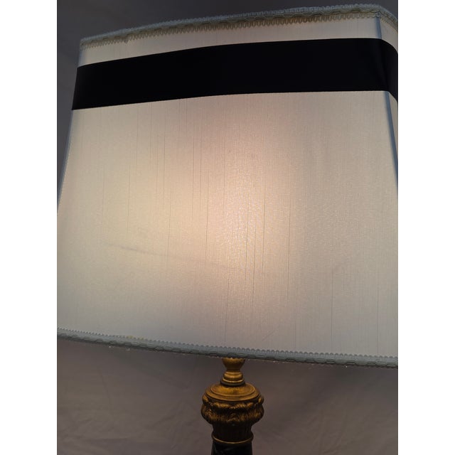 Vintage French Empire Neoclassical Style Marble and Gilt Bronze Table Lamps - Pair For Sale - Image 15 of 16