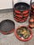 Chinoiserie Lacquered Wedding Basket Carriers, Set of Seven For Sale - Image 9 of 12