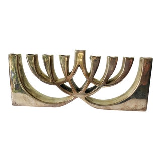 Vintage Late 20th Century Larry Waitz for Rosenthal Judaica Metal Menorah For Sale