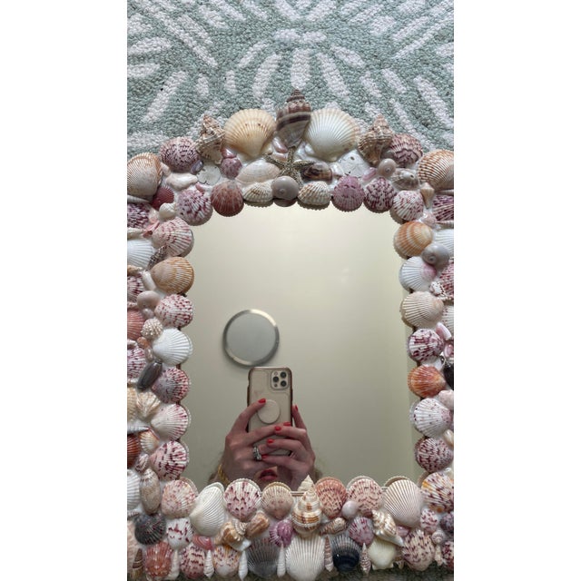 1980s Handmade 1980s Vintage Seashell Mirror For Sale - Image 5 of 9