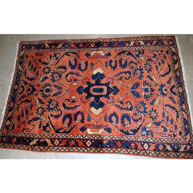 Textile 1920s Antique Handmade Persian Lilihan Rug For Sale - Image 7 of 9