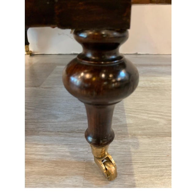 Victorian Early Victorian Solid Rosewood Three-Section Canterbury with Drawer and Casters For Sale - Image 3 of 18