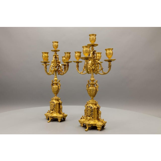 French Neoclassical Bronze Candelabras, 1920s, Set of 2 For Sale - Image 9 of 18