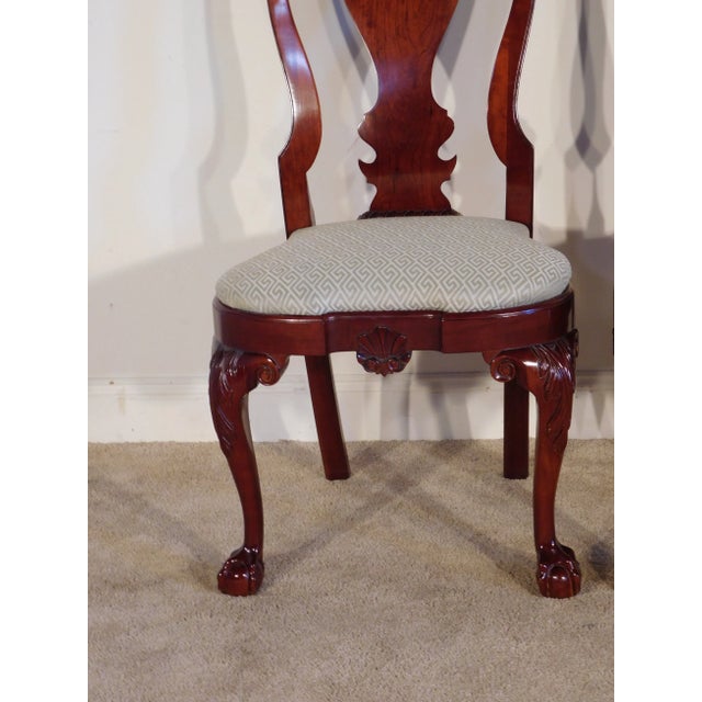 Brown Pair #3 Kindel Winterthur Collection Queen Anne Cherry Shell Carved Side Chairs For Sale - Image 8 of 11