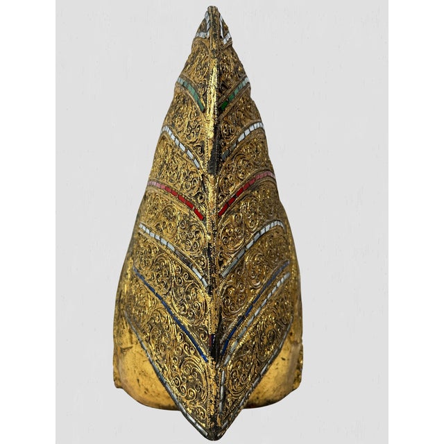 Vintage Large Solid Wood Carved Golden Rooster Sculpture For Sale In Greensboro - Image 6 of 10