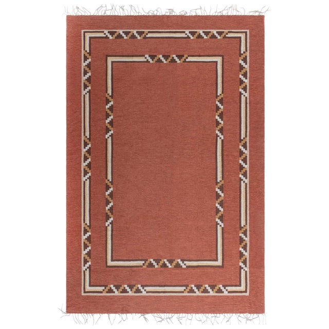 Doris Leslie Blau Vintage Art Deco Swedish Flat Weave Rug For Sale