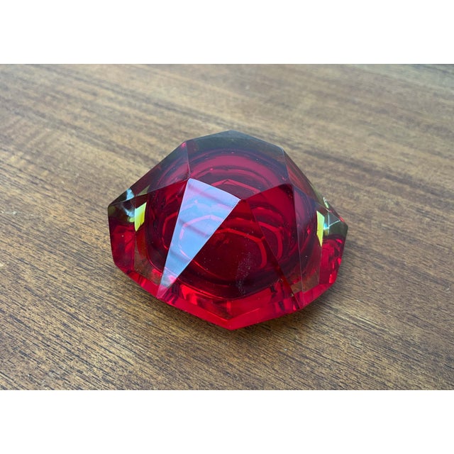 Vintage Italian Red and Yellow Sommerso Murano Glass Bowl, 1970s For Sale - Image 18 of 18