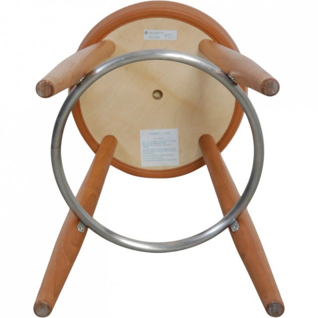 Tan CH58 Bar Stool in Cognac Leather by Hans Wegner For Sale - Image 8 of 14