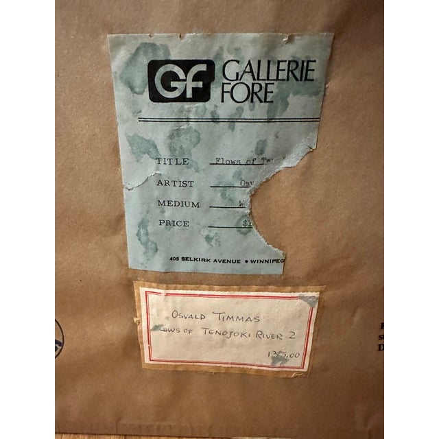 1974 Watercolor “Flows of Tenojoki River 2” by Osvald Timmas For Sale - Image 4 of 7