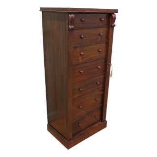 Tall Victorian Wellington Filing Cabinet For Sale