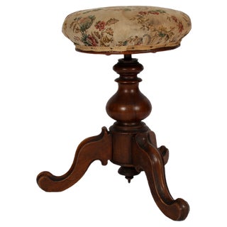 Antique Walnut Stool For Sale