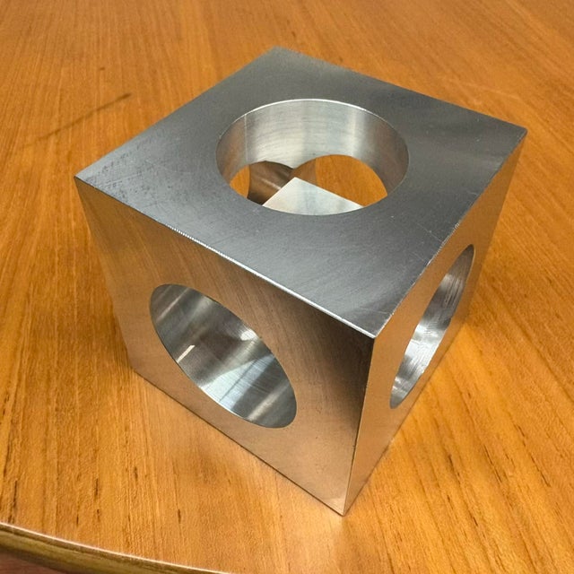 1997 Wall-Mounted Precision Aluminum Cube Sculpture For Sale - Image 16 of 17