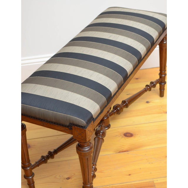 Wood Antique Window Seat in Walnut, 1880 For Sale - Image 7 of 13