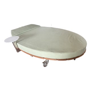 Custom Palms Hotel Las Vegas Daybed – Sculptural Oval Form With Integrated Side Tables & Caster Base For Sale