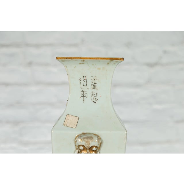 19th Century Chinese Qing Hand-Painted Flower & Bird Altar Vase For Sale - Image 4 of 13