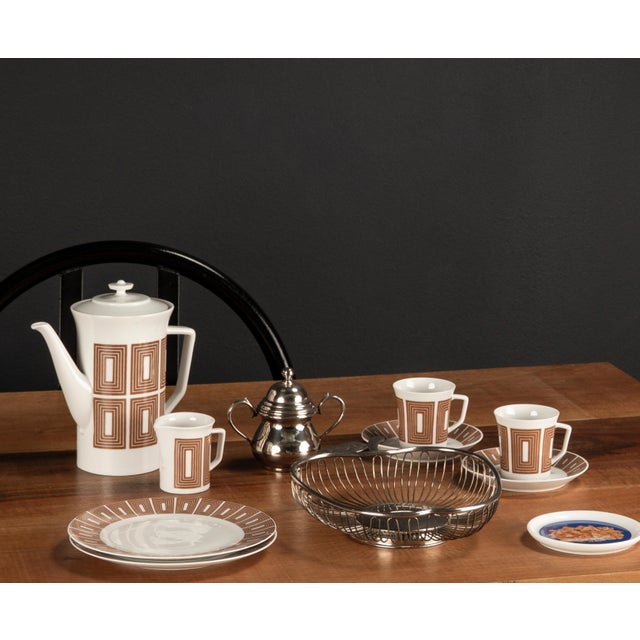 Maroon Mid-Century Modern Porcelain Coffee Cup by Fürstenberg, 1960s, Set of 2 For Sale - Image 8 of 9