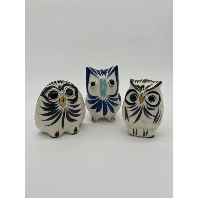 Ceramic Tonala Owls - Set of 3 For Sale - Image 7 of 12