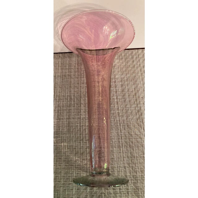 Hollywood Regency 1960s Pale Amethyst Glass Vase For Sale - Image 3 of 6