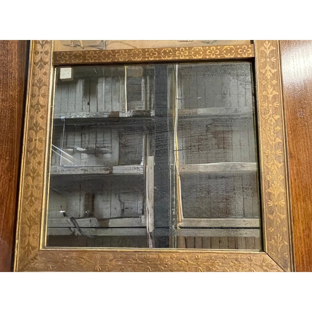Mid 19th Century 19th C. Gilt Mirror With Hand Painted Fashion Print For Sale - Image 5 of 7