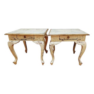 Antique French Provincial Distressed Side Tables Set For Sale