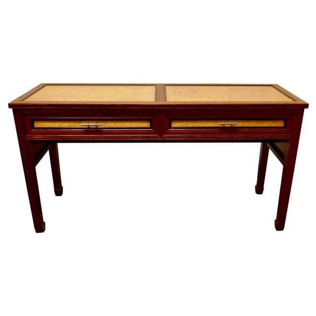 Art Deco Style Walnut and Maple Reception Desk, 1960s For Sale - Image 9 of 9